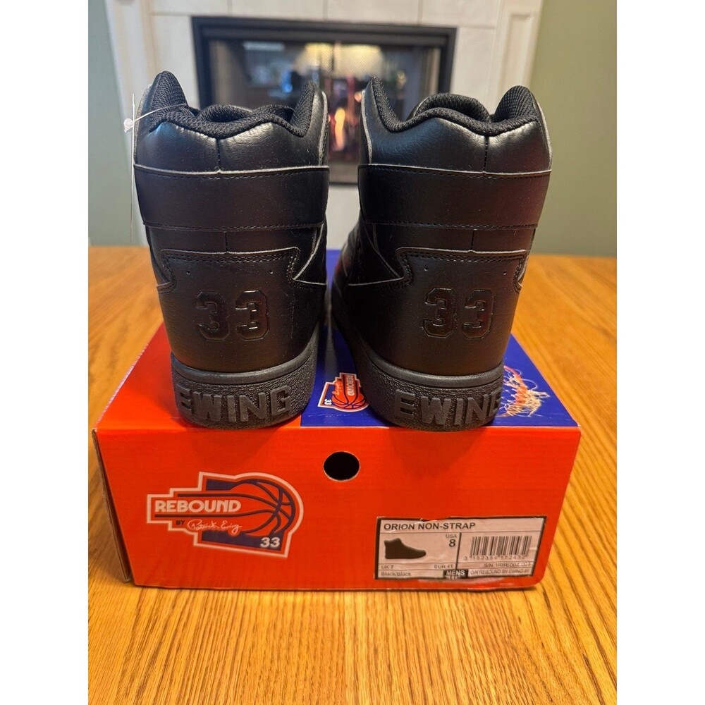 Patrick Ewing Black Orion Non-Strap High Top Basketball Sneakers Mens Size 8 New - Picture 2 of 5
